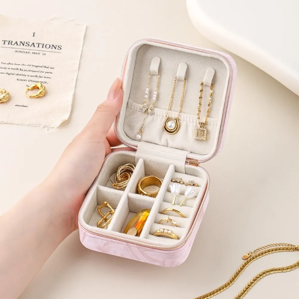 

Портативная коробка для хранения ювелирных изделий, мини-слойные серьги, ожерелье, кольцо, шкатулка для драгоценностей, упаковочная коробка, органайзер, витрина для ювелирных изделий, подарок