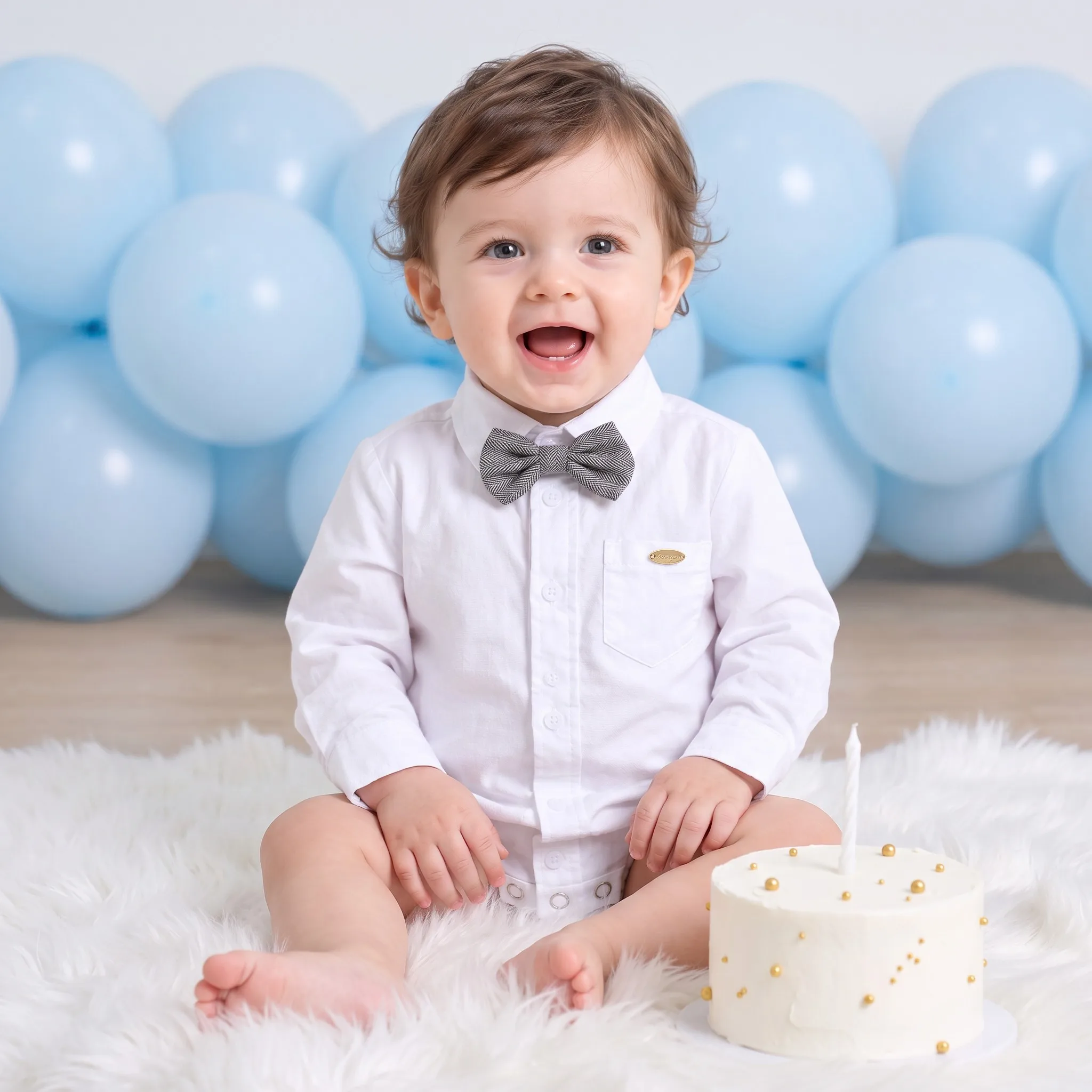 Baby Clothes Solid Gentleman Romper for Infant Boy 1st Birthday Bow Cotton Long Sleeve Bodysuit Baby Toddler Boy Formal Clothes