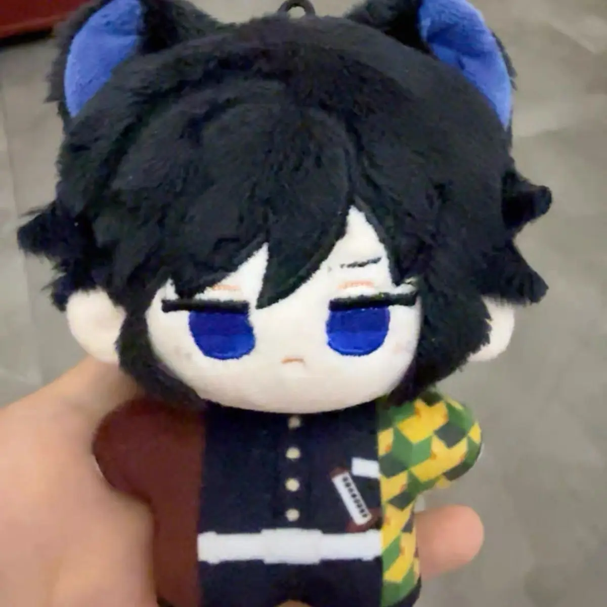 10cm anime demon slayer giyu tomioka boneca de pelúcia corpo cosplay brinquedo de pelúcia bonito mochila pingente chaveiro crianças aniversário presentes de natal