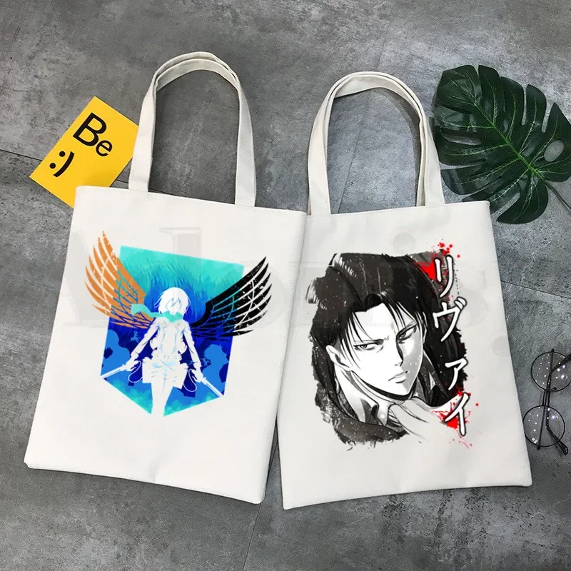 Sac à provisions imprimé dessin animé japonais Attack on Titan pour filles, Shingeki No Kyojin Hipster, sac à main décontracté, mode