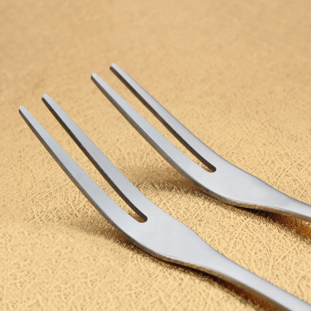 

10Pcs Polished Stainless Steel Fruit Forks Cocktail Forks Elegant for Home Restaurant Bar Cake Pastry Seafood Snacks