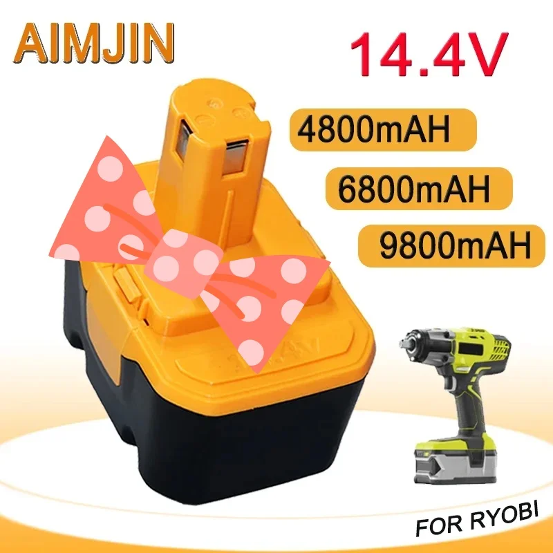 

for Ryobi 14.4V Battery Compatible with R10521 RY6201 RY6202 4.8/6.8/9.8Ah Cordless Power Tools Replacement for 130224010