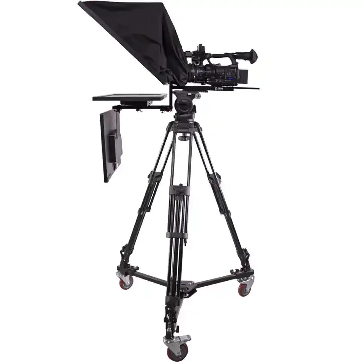 High-Resolution Indoor Or Outdoor Studio Teleprompter Support Dual Screen Telepromter With Large 