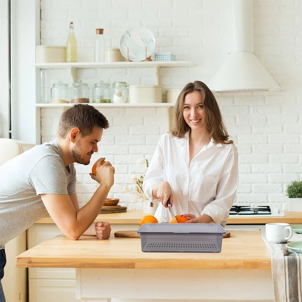 

2Pcs Kitchen Cutlery Drainer Utensil Holder PP Plastic Material Lid Tray Tableware Organizer Chopstick Storage Container Forks