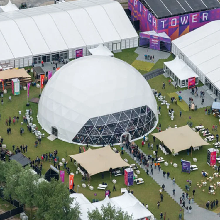 Customized Waterproof Windproof PVC Geodesic Dome Tents for Trade Show Outdoor Exhibition All Seasons 4 Person Capacity Easily