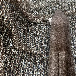 New line embroidery 5MM bead lace embroidery cross-border for women's performance clothing hoodie sequin embroidery fabric