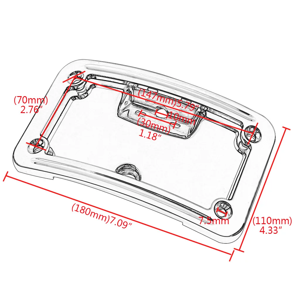 Motorcycle Laydown Curved License Plate Bracket For Harley Softail Deluxe FLSTN 2005-2017 Springer Classic FLSTSC 2005-2007 - view 6