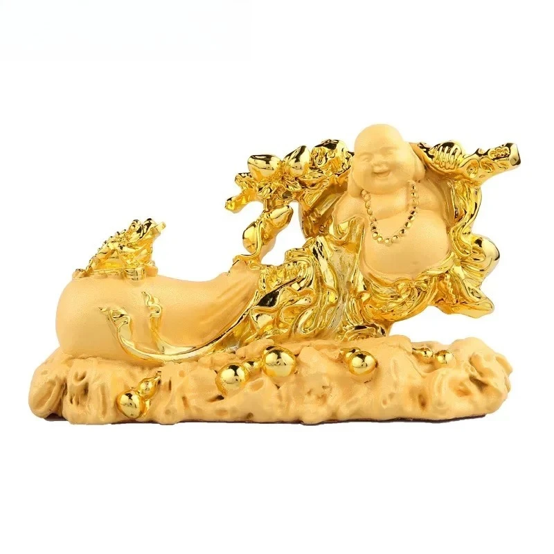 1PCS resin money bag Golden Cicada Buddha ornament Chinese style minimalist car number plate ornament gift high-end gift