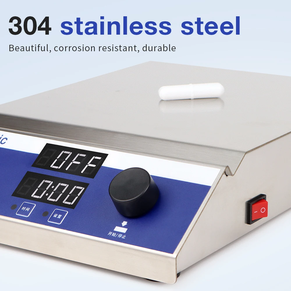 MS10 High Volume Magnetic Stirrer 100-1500 RPM Adjustbable Speed Magnetic Mixer 10L Lab Plate with Stir Bars for Laboratory