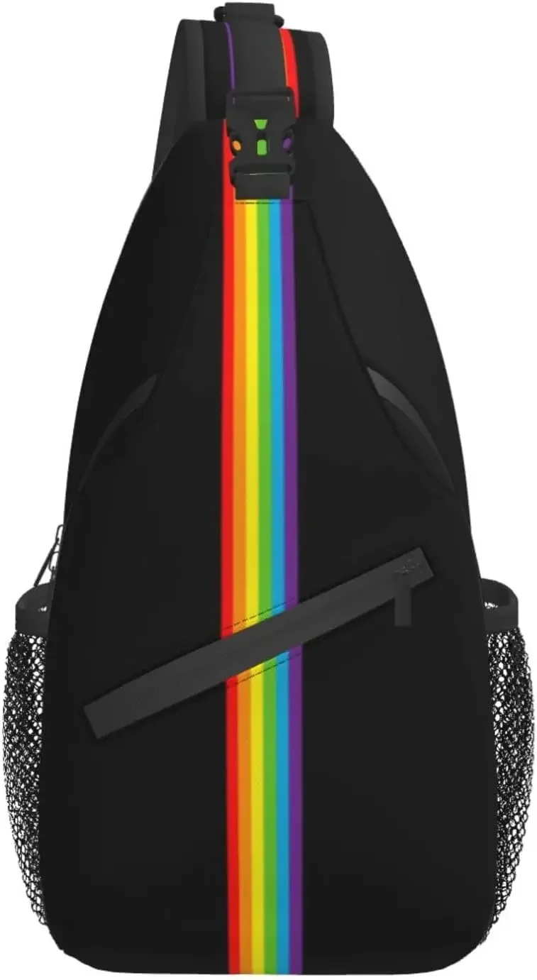 

Sling Bag Crossbody Chest Daypack Casual Backpack Rainbow Animal Shoulder Bag For Travel Hiking Shopping