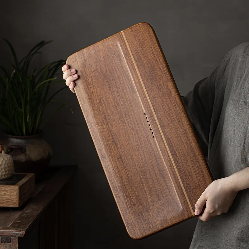 Bamboo Tea Tray for Home Use, Creative Tea Cup Tray, Water Storage Tray, Drawer-style Draining Kung Fu Tea Set