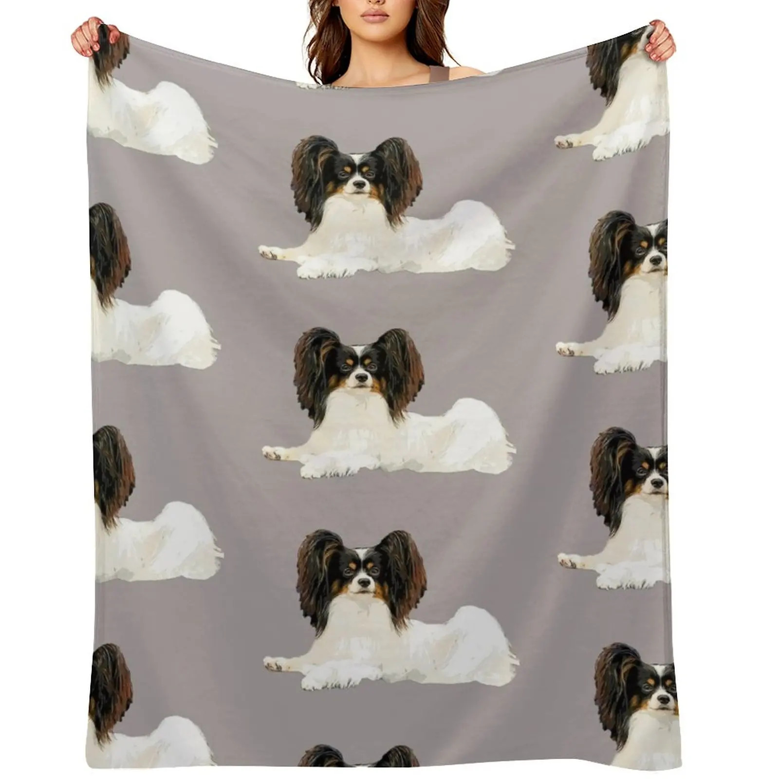 Papillon - Look at those butterfly ears! Throw Blanket Bed Fashionable Quilt Blankets Sofas Of Decoration Custom Blankets