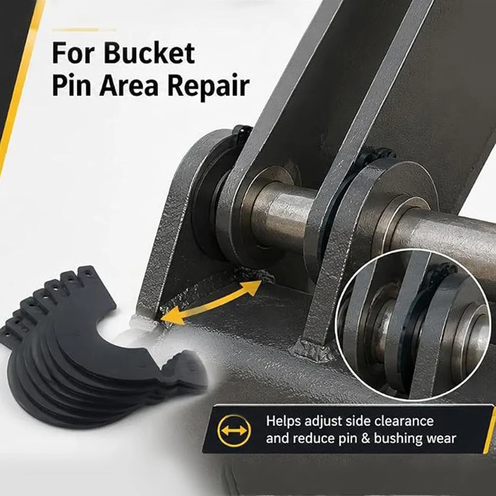 8pcs Reliable Durable Bucket Pin Shims Heavy Duty Wear Resistant Pin Shim Washers Bucket Pin Spacers Improve Stability