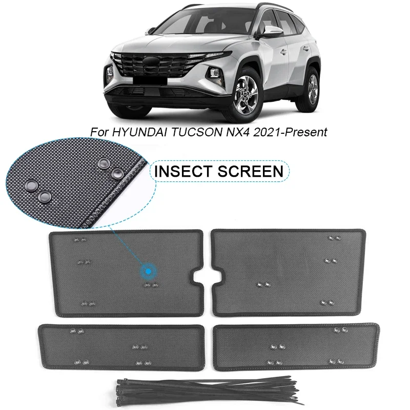 

4PCS Car Insect-proof Air Inlet Protection Cover For HYUNDAI TUCSON NX4 2021-2025 Insert Vent Racing Grill Filter Net Accessory