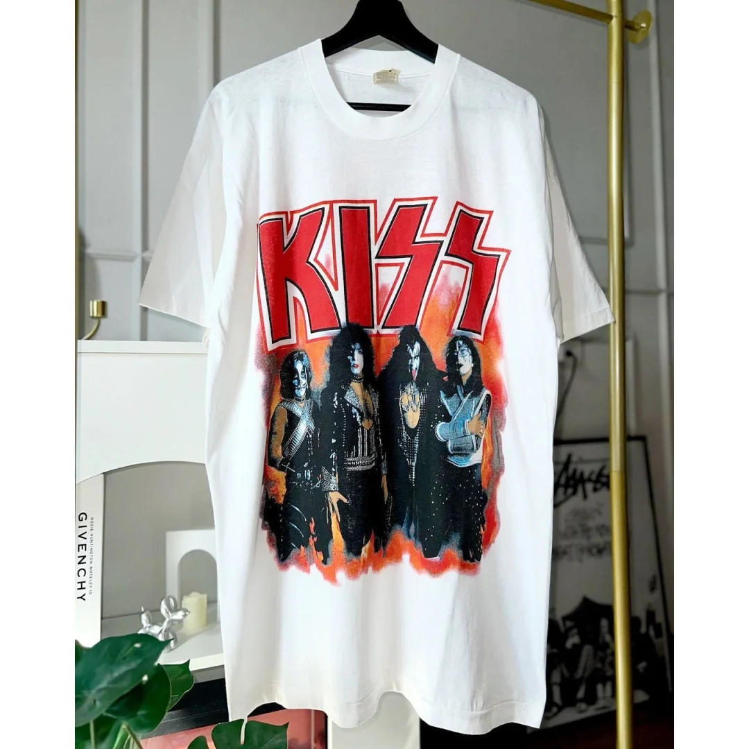 قبلة الفرقة جين سيمونز روك المتخصصة الهيب هوب تي شيرت الخريف موضة القطن الخالص تي شيرت رجالي ملابس الأطفال المحملة Y2k امرأة #4