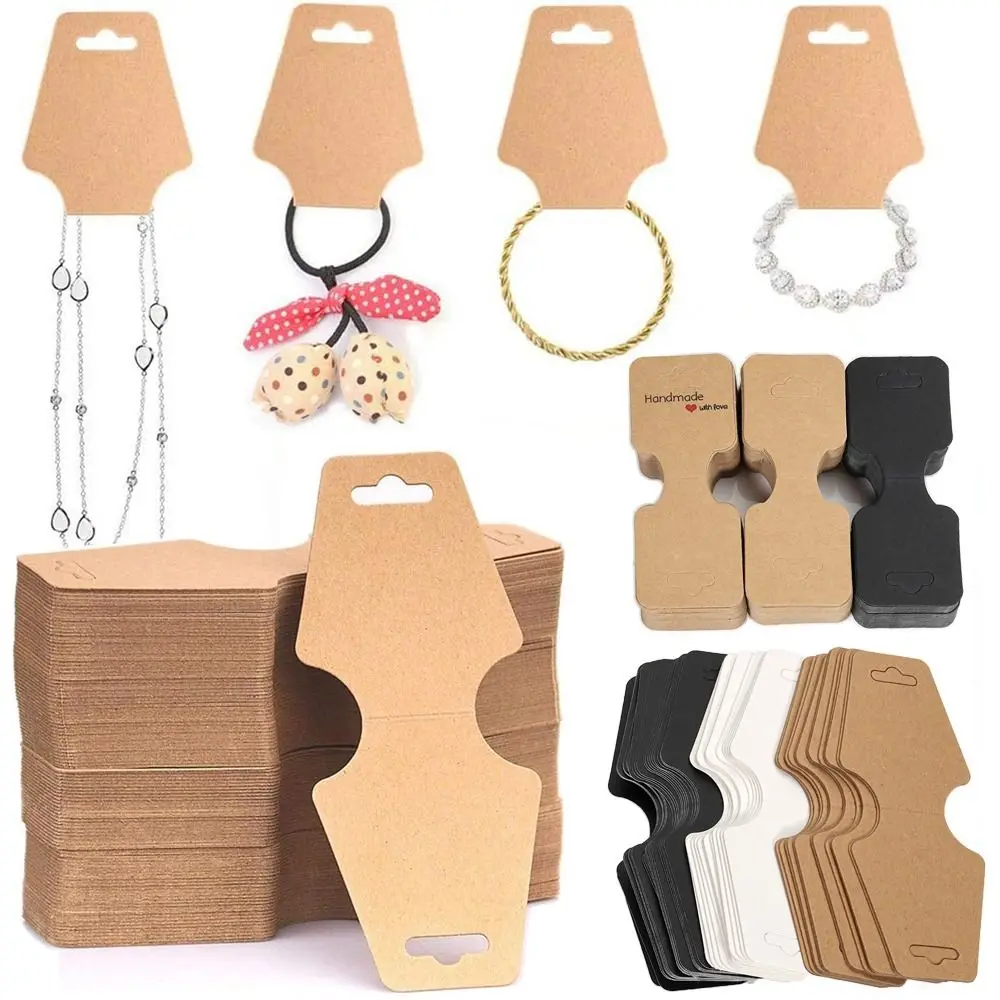 50PCS Paper Jewellery Packing Card Accessories Multicolor Hanging Blank Tag DIY Package Wrist Strap Display Holder Cardboard