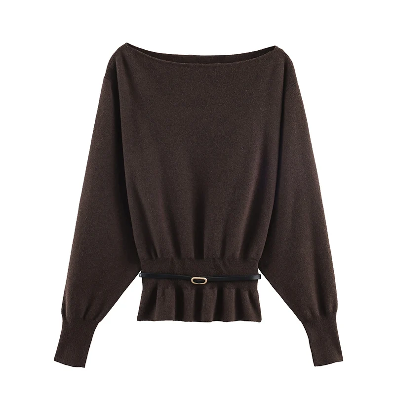 Sweter damski Tidalyf, dzianinowy, modny, dopasowany, elegancki, ciepły sweter damski, szykowna bluzka, młodzieżowy sweter na wycieczki i wakacje.