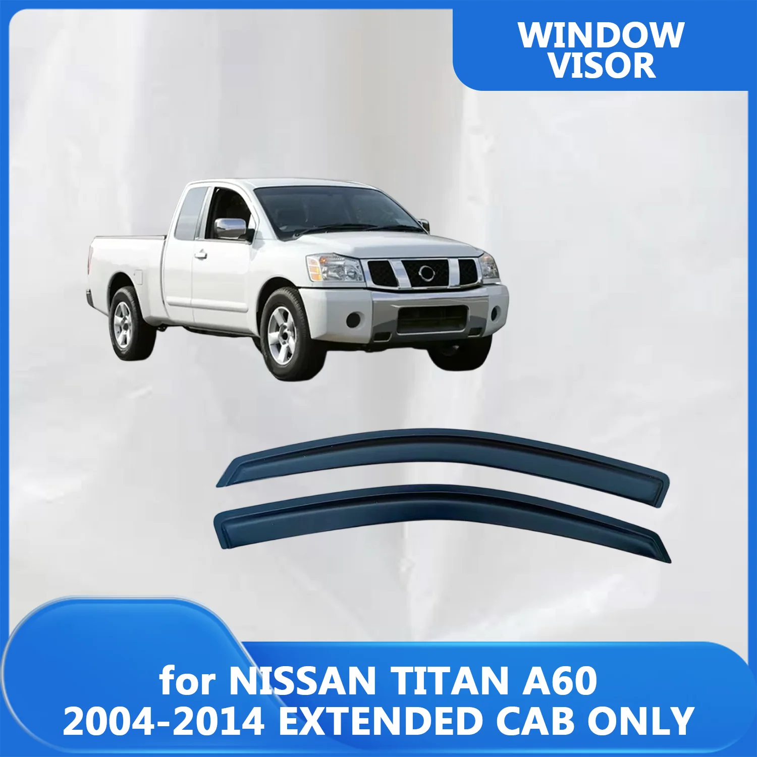 

Window Visor for NISSAN TITAN A60 2004-2010 2011 2012 2013 2014 EXTENDED CAB ONLY Wind Deflectors Rain Guards Door Visor Vent