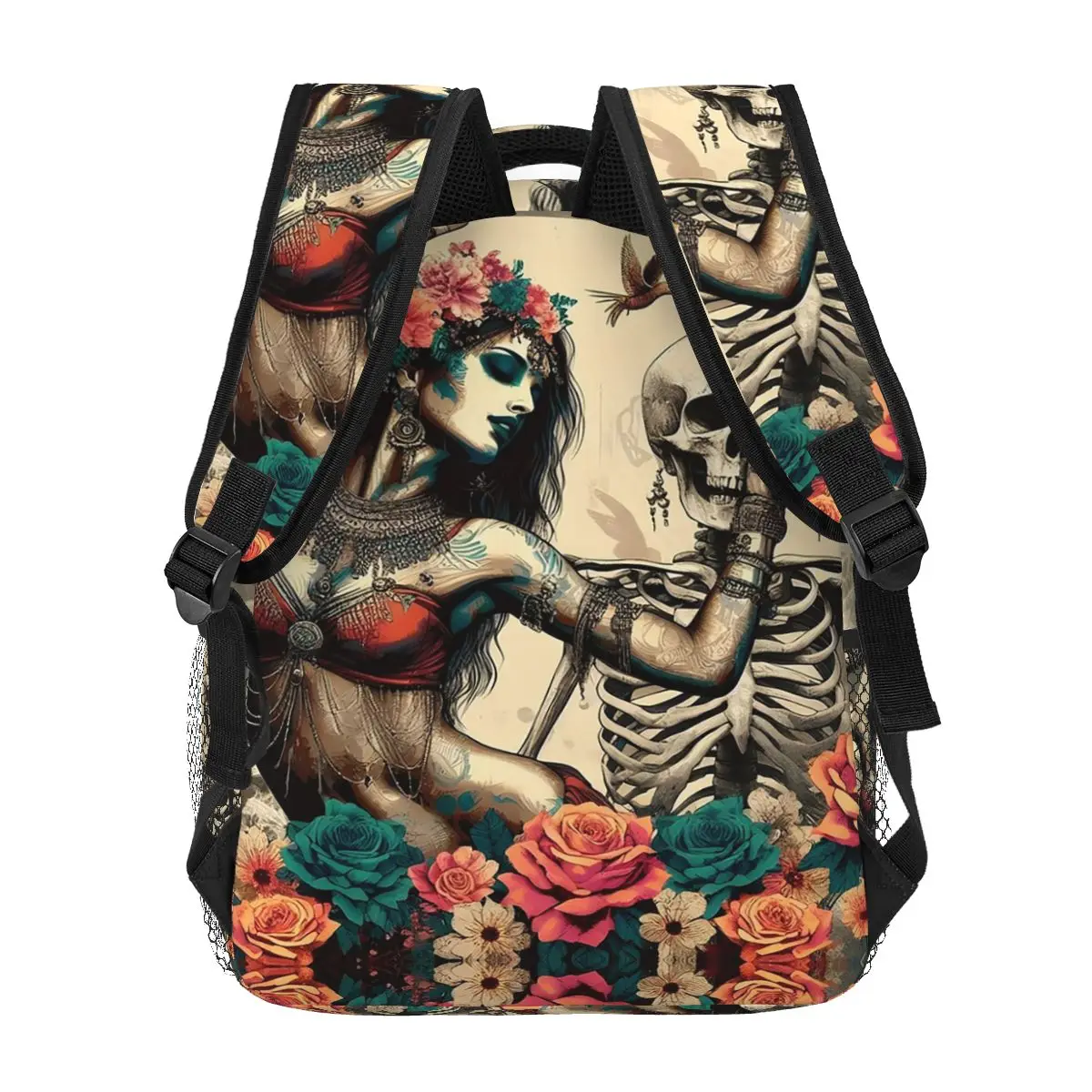 Alexander Gothic Las Elegantes Girls Day Of Dead Skull Zaini Ragazzi Ragazze Bookbag Studenti Borse da scuola Zaino Borsa a tracolla