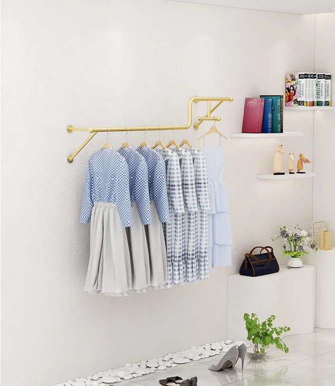 

Стеллаж для магазина одежды на стене Вешалка для магазина женской одежды Витрина Полки для детской одежды