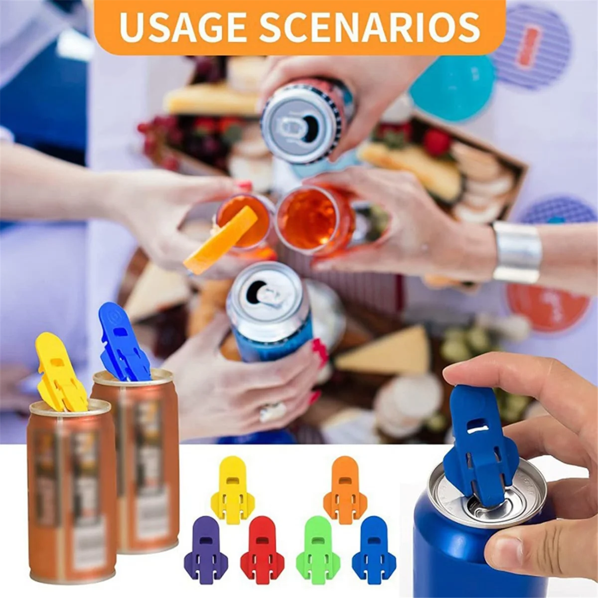 24 PCS Manual Easy Can Opener Colorful Drink Can Protector Cap Leakproof Soda Top Ring Opener Tool for Cokes Beer Tab