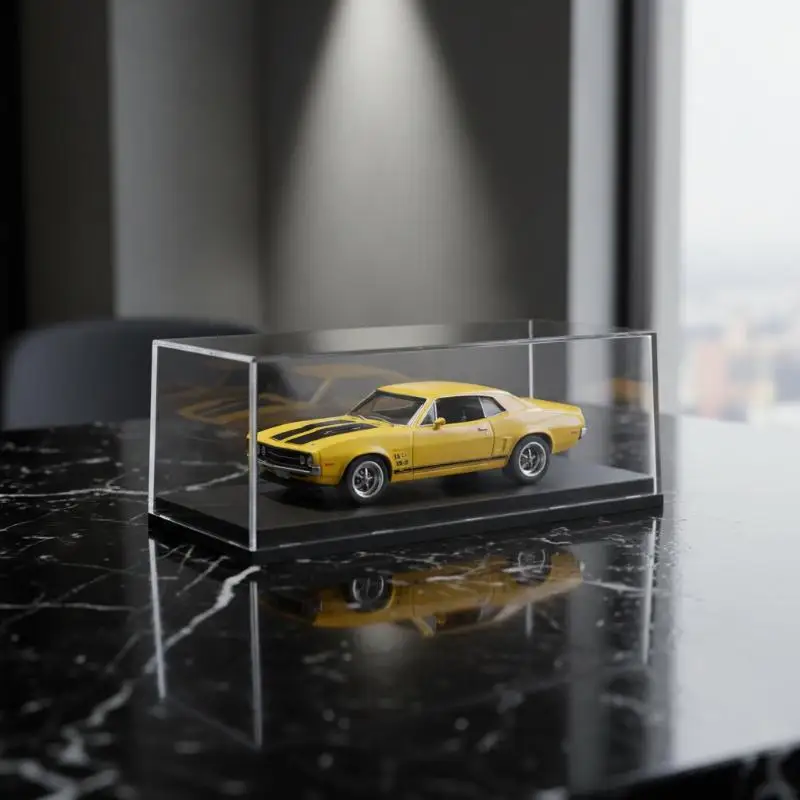 ❤️   Vitrine anti-poussière en acrylique et boîte de rangement pour MiniGT 1/64, boîte de présentation de voiture miniature avec couvercle, 1/5 pièces