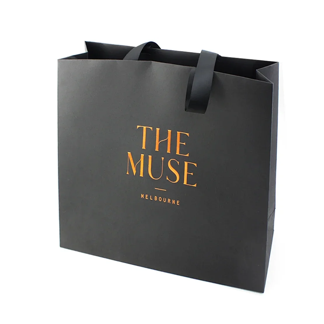 Custom Luxury Gold Foil Logo Hot Stamping Jewelry Paper Bag With Your Own Logo