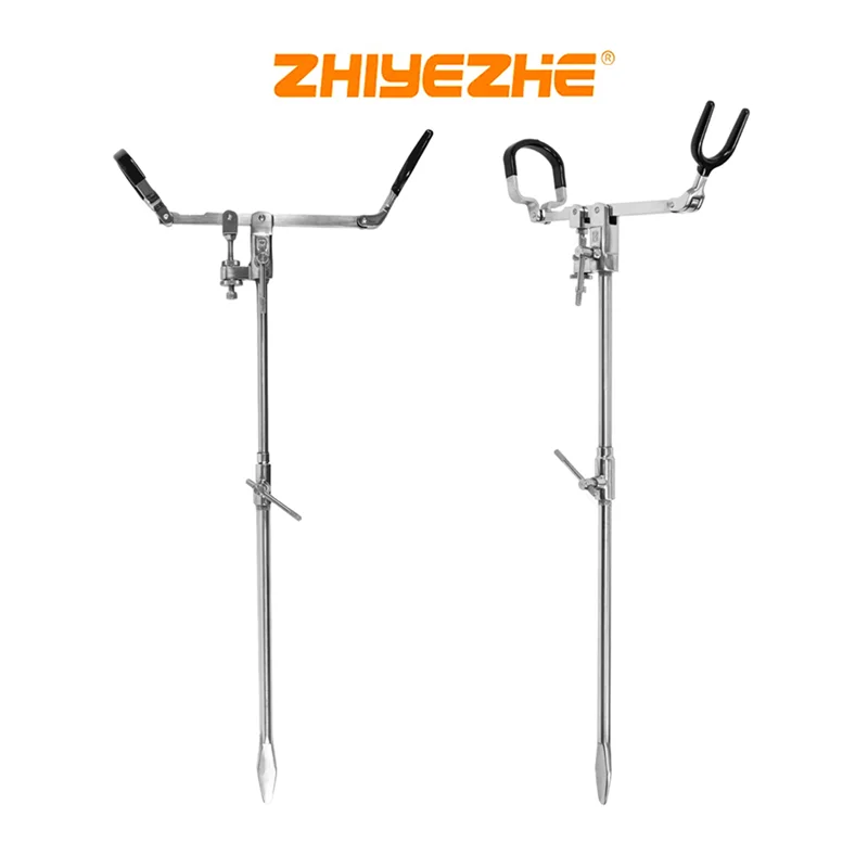 New Fishing Rod Holder Bracket Stainless Steel Two Sections Adjustable Angle Portable and Foldable Sea Rock Fishing Bracket