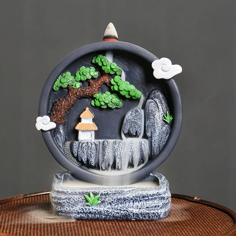 

Creative Indoor Sandalwood Incense Burner Craft Resin Ornaments Backflow Censer