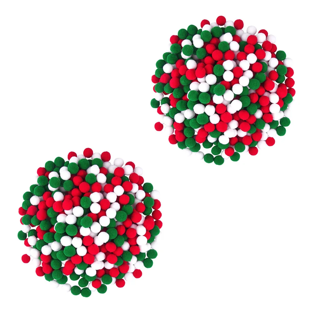 

1000pcs Pom Poms Balls Diy Material Ball DIY Craft Decor Red Green Balls Costume Accessories Xmas Decoration