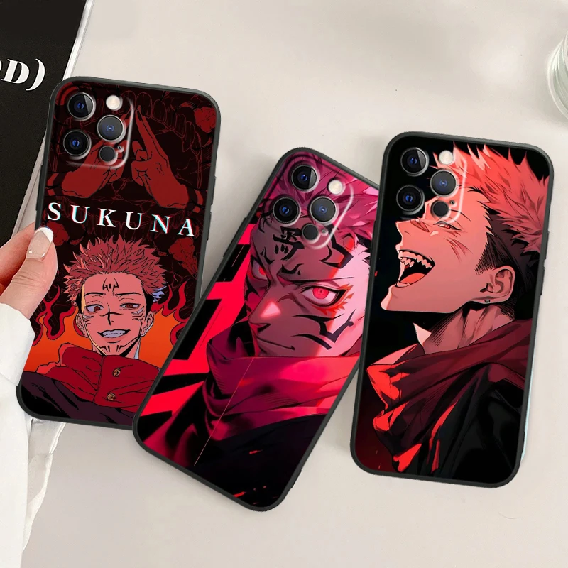 Jujutsu Kaisen Anime For APPLE iPhone 15 14 13 12 11 XS XR X 8 7 6 6S Pro Max Plus Mini Black Phone Case Soft Cover