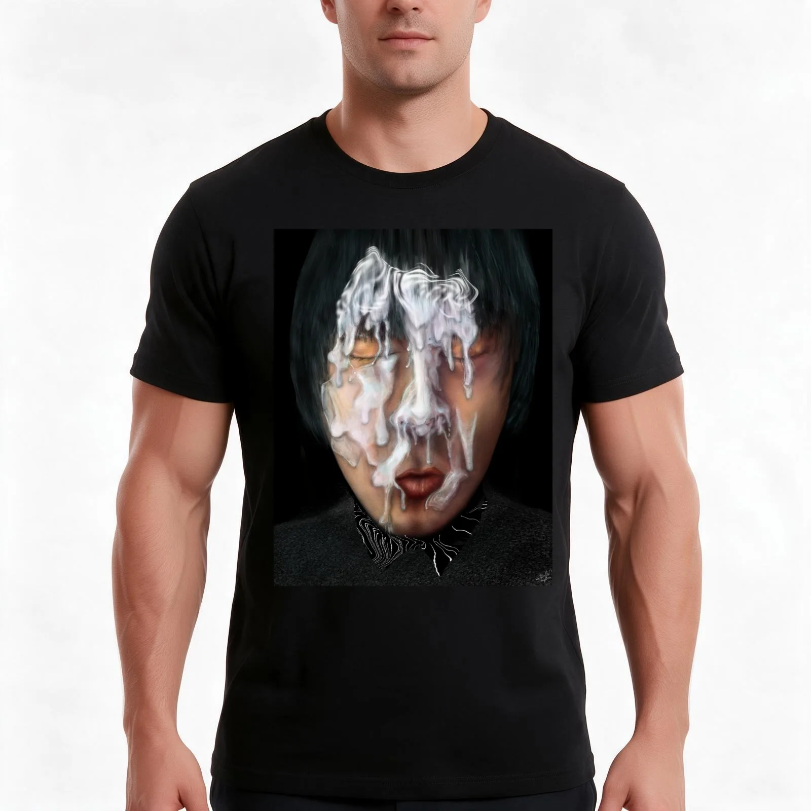 Transe Blanc (black background) T-Shirt, Summer Casual Cotton Tee, Oversized Streetwear Tops, Vintage Graphic Print, 100% Cotton