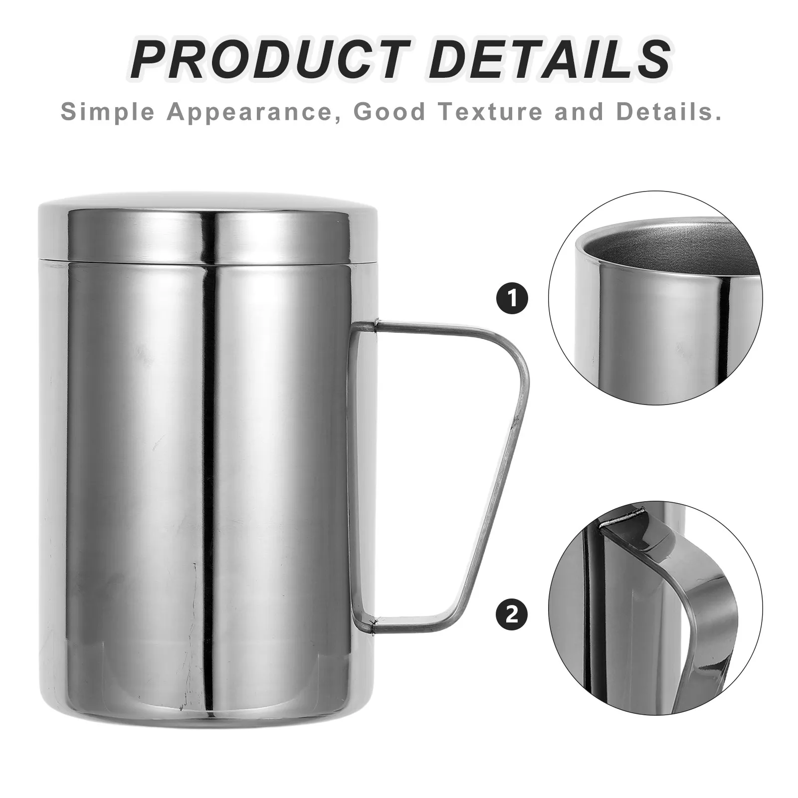 Stainless Steel Insulated Mug 500Ml Double Walled Thermal Cup Leak Proof Travel Coffee Mug Camping Hiking Outdoor Use