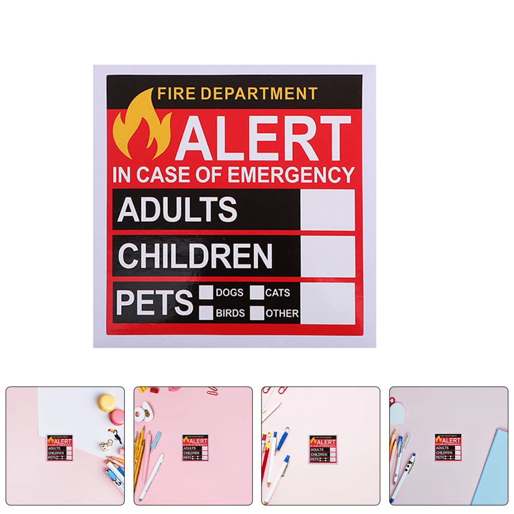 

24pcs Alert Stickers Emergency Rescue Window Pet Firefighter Labels Strong Adhesion Easy Use Ideal Fire Departments Safety