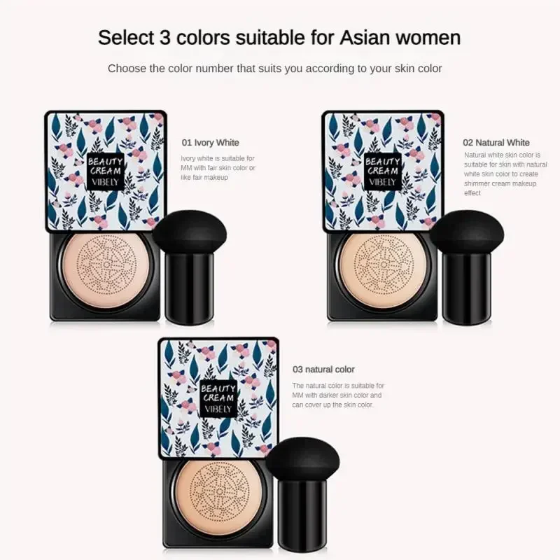 1/3pcs Waterproof Brighten Foundation Magic Foundation fungo Head Air Cushion CC Cream Women Base Makeup Face Cosmetics