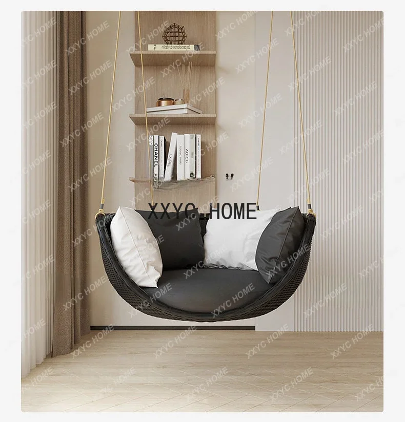 Outdoor Swing Basket Glider Indoor Balcony Leisure Rattan Chairs Terrace Rattan Chair Single Indoor Nordic Rocking Chair