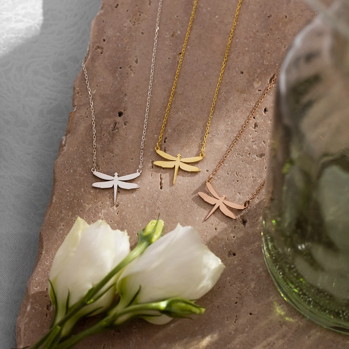 Stainless Steel Necklaces Dragonfly Pendants Chain Choker Jewellery Fashion Necklace For Women Jewelry Wedding Party Friends