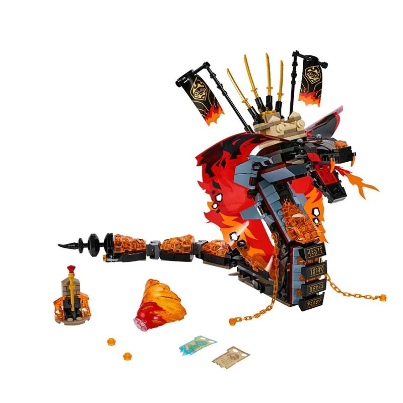 Fire Fang Spinjitzu Building Blocks Fit70674 Snake Kit Bricks Classic Movie Model Kids Toys For Gift