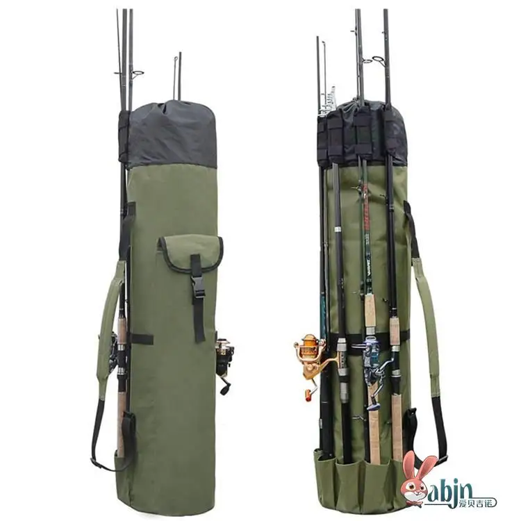 

Outdoor Fiing Rod Bag Multi-Functional round Cylinder Sea Rod Fiing Gear Storage Bag Love Beige No Outdoor Sports Gear