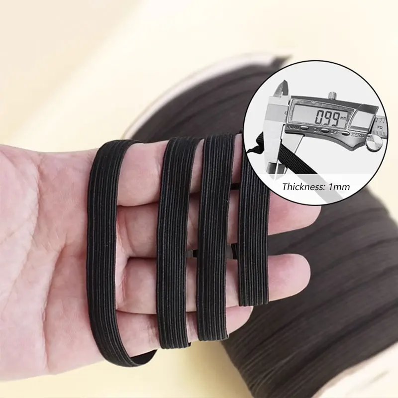 10M/roll 3/4/5/6/8/10mm Elastic Ribbon High Elastic Braided Rubber Ribbon Rope for DIY Garment Mask Lanyard Sewing Accessories