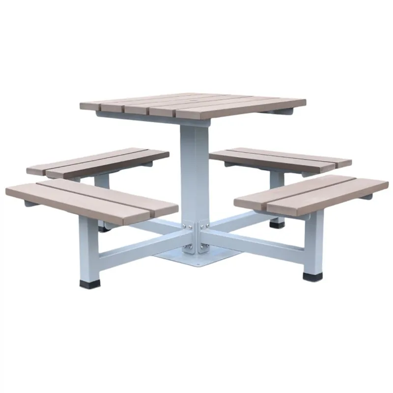 Outdoor large wooden camping picnic table, seating restaurant playground table and chair set