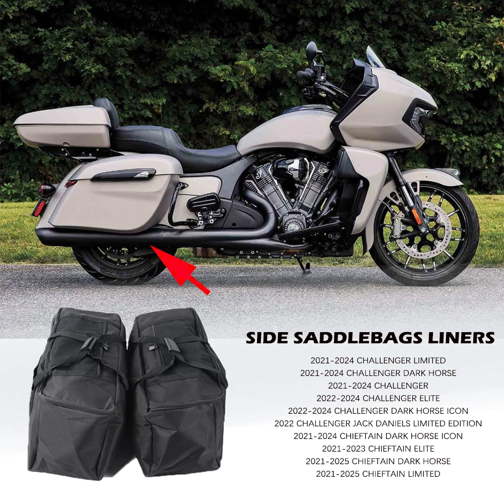 New Saddlebags Liner Luggage Top Case Box Inner Bag Storage Tail Bags For Indian 2021-2024 Chieftain Dark Horse Icon