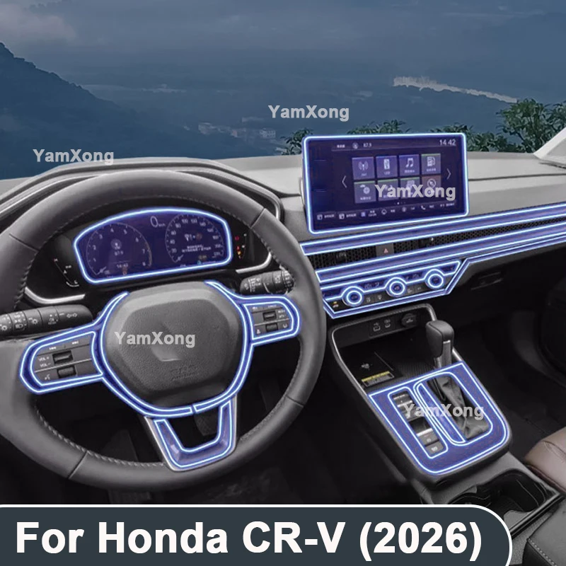 Easy Install Car Interior Protective Film For Honda CR-V 2026 Center Console Screen Dashboard Anti Scratch Sticker