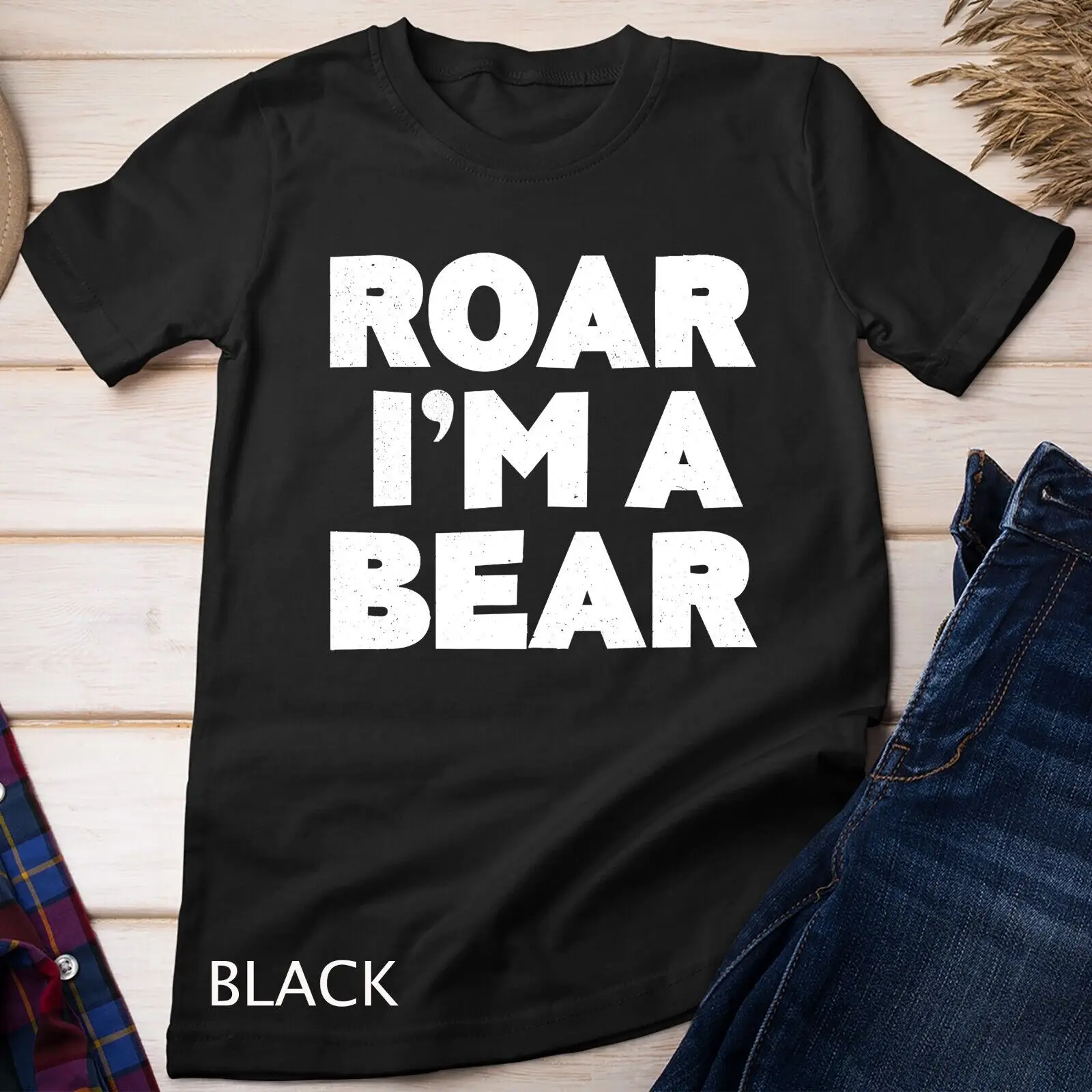 Roar I'm A Bear T-Shirt Halloween Costume Shirt Premium Unisex T-shirt