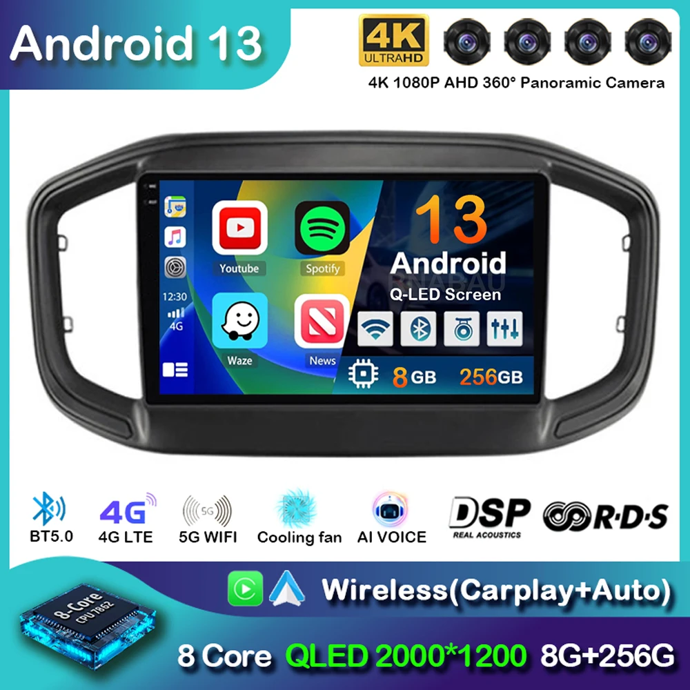 

Android 14 Carplay Auto For FIAT Strada 2020-2021 Car Radio Multimedia Video Player Navigation Head Unit GPS 4G WIFI BT NO 2din