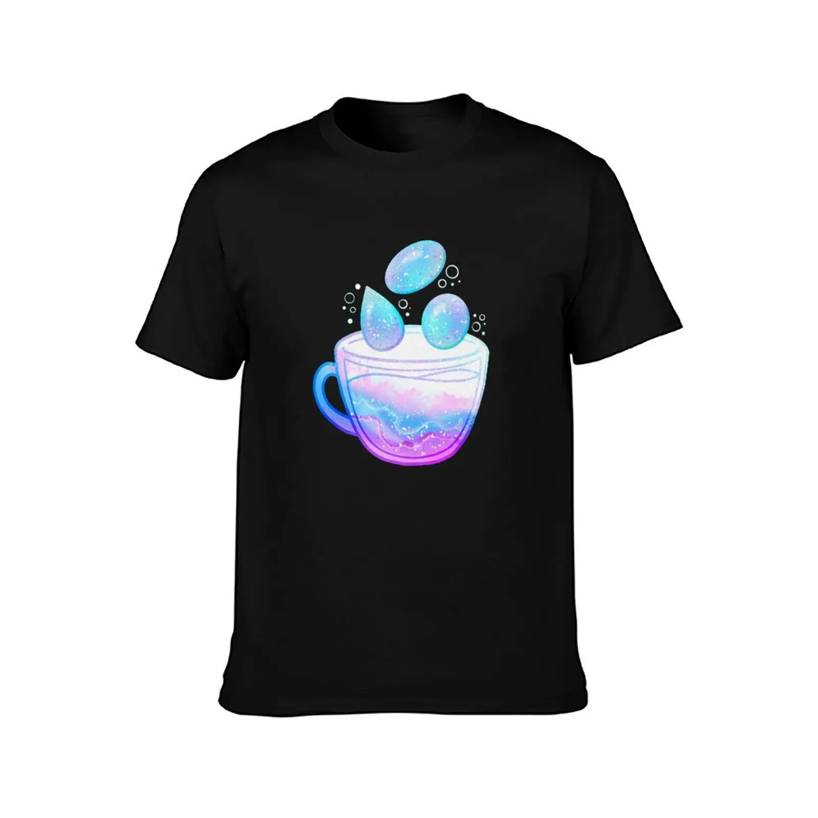 Watercolor Birthstone Teacup - October Opal T-Shirt Anti-Fade Casual Tee Shirt T-Shirt