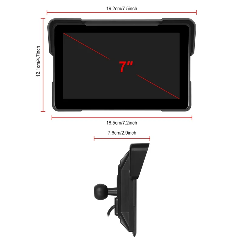 Classy-Motorcycle DVR Navigation Screen Carplay Android Auto Screen 7 Inch Motorcycle Portable Monitor