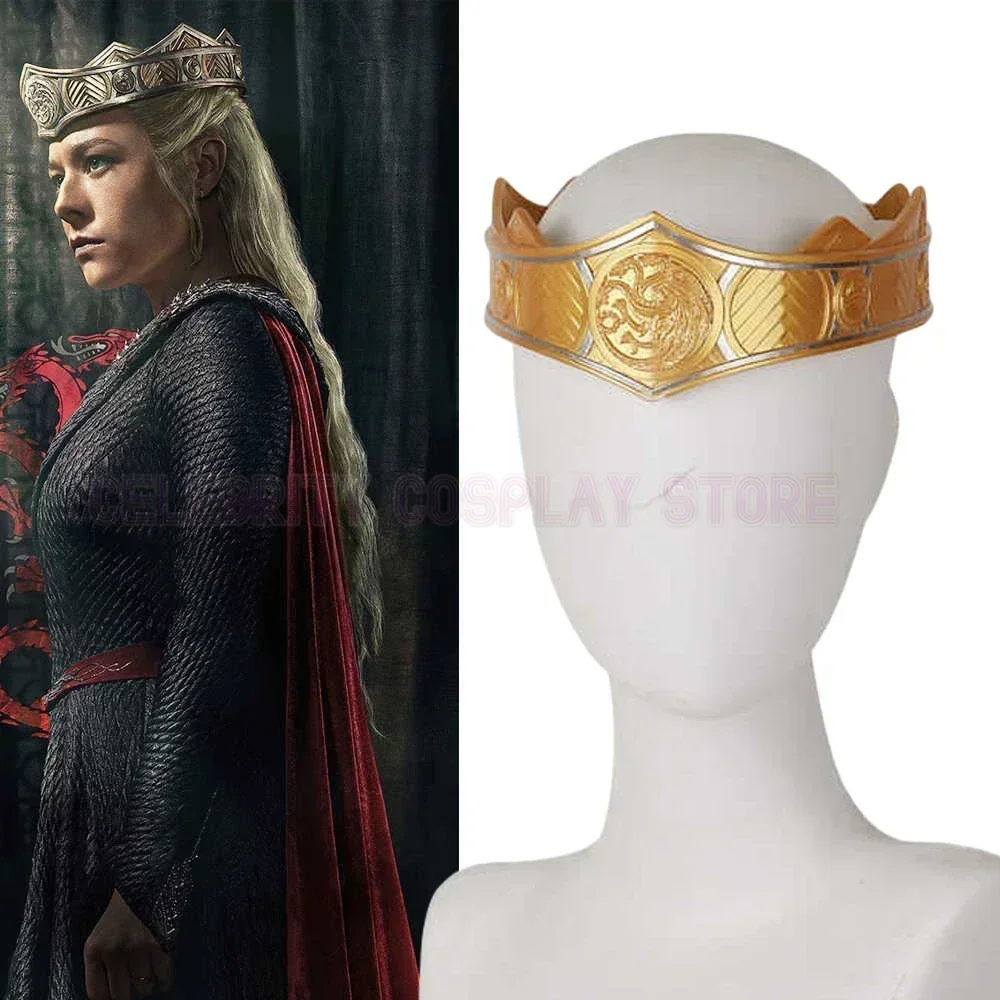 

Movie Dragon Family Rhaenyra Targaryen Cosplay Headwear Unisex Crown Headband Golden Crowns Halloween Hair Accessories Props