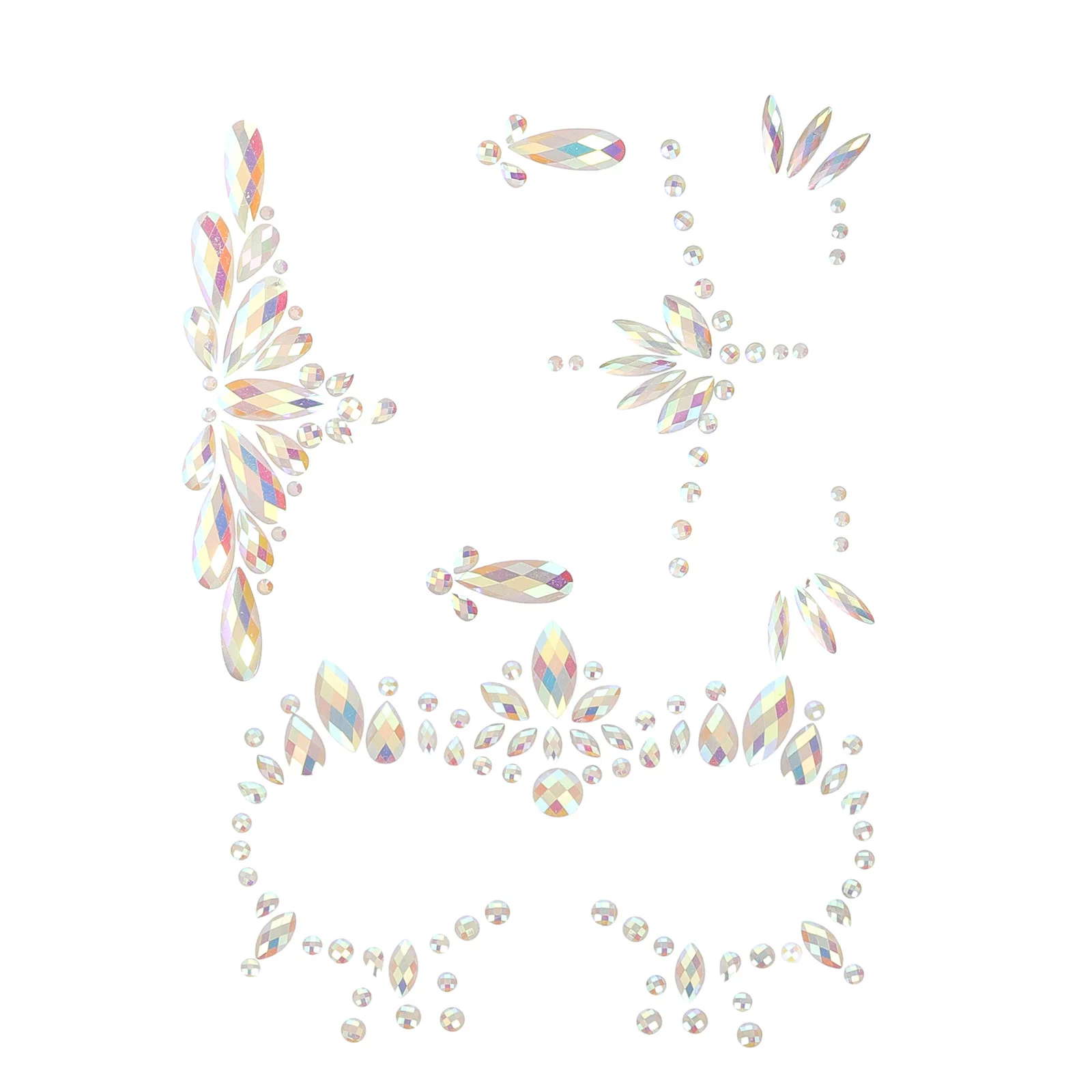 

3 Sheets Glow in The Dark Face Gems Luminous Tattoos Stickers for Halloween Party Costume Carnival Masquerade Decor