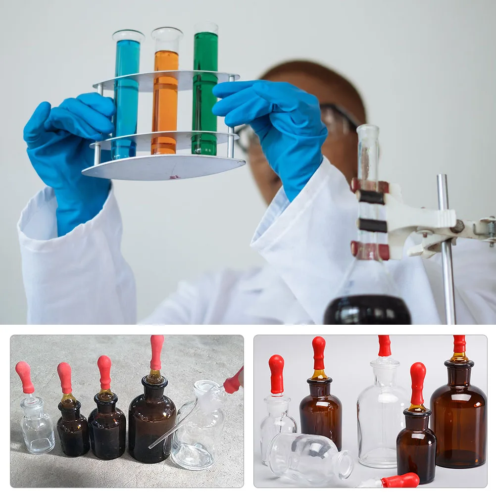 

6Pcs Glass Dropping Bottle White Brown Reusable Portable Essential Oil Reagent Storage Chemical Laboratory Supplies